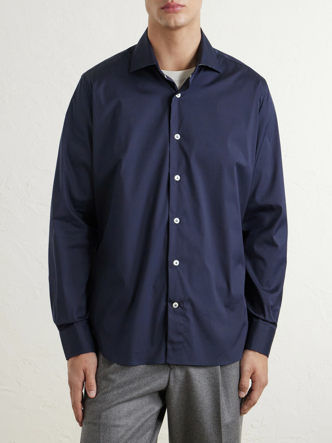 Eleventy - Cotton-Blend Shirt - Blue