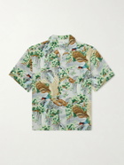 OrSlow - Camp-Collar Printed Voile Shirt - Green