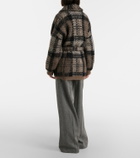 Brunello Cucinelli Monili herringbone wool-blend wide-leg pants