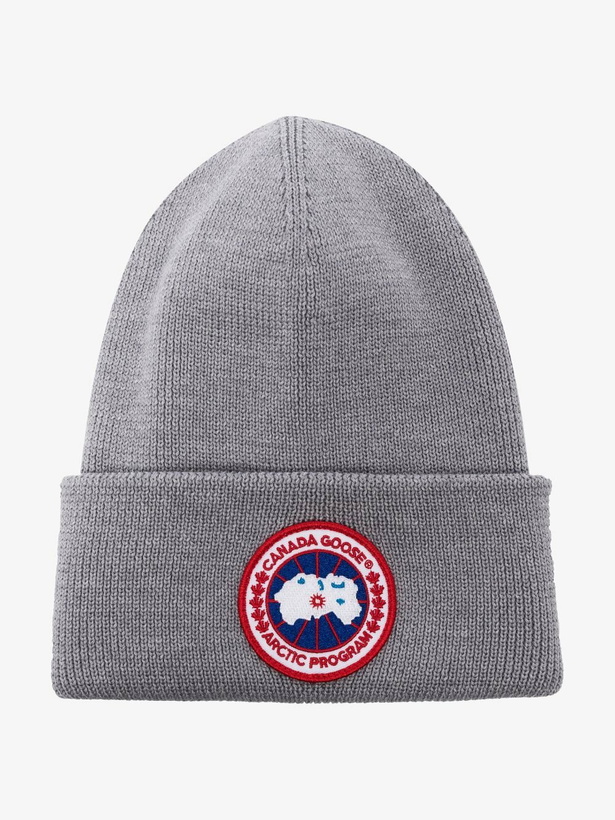 Photo: Canada Goose Grey Arctic Disc Wool Beanie Hat