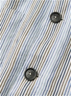 Massimo Alba - Cina2 Grandad-Collar Striped Linen and Silk-Blend Overshirt - White