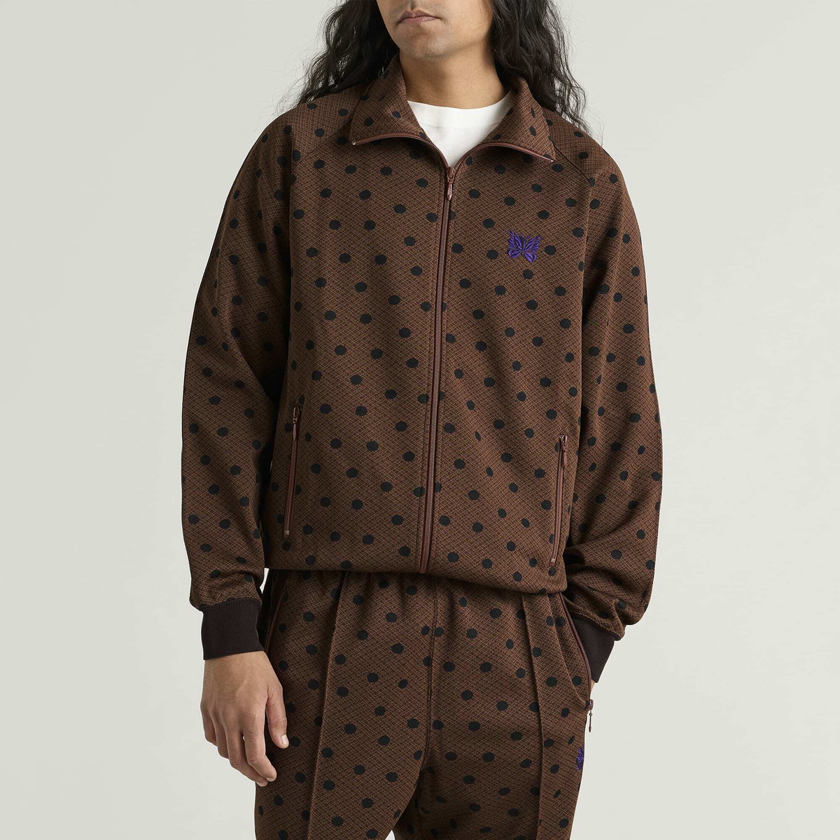 Needles Men's Poly Jacquard Track Jacket in Polka Dot