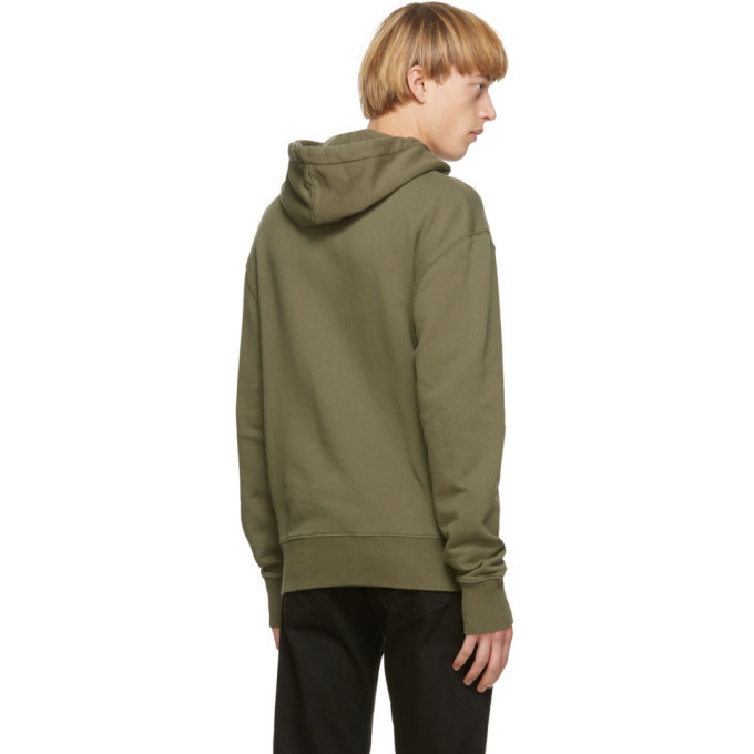 Maison Kitsune Khaki Double Fox Head Hoodie Maison Kitsune