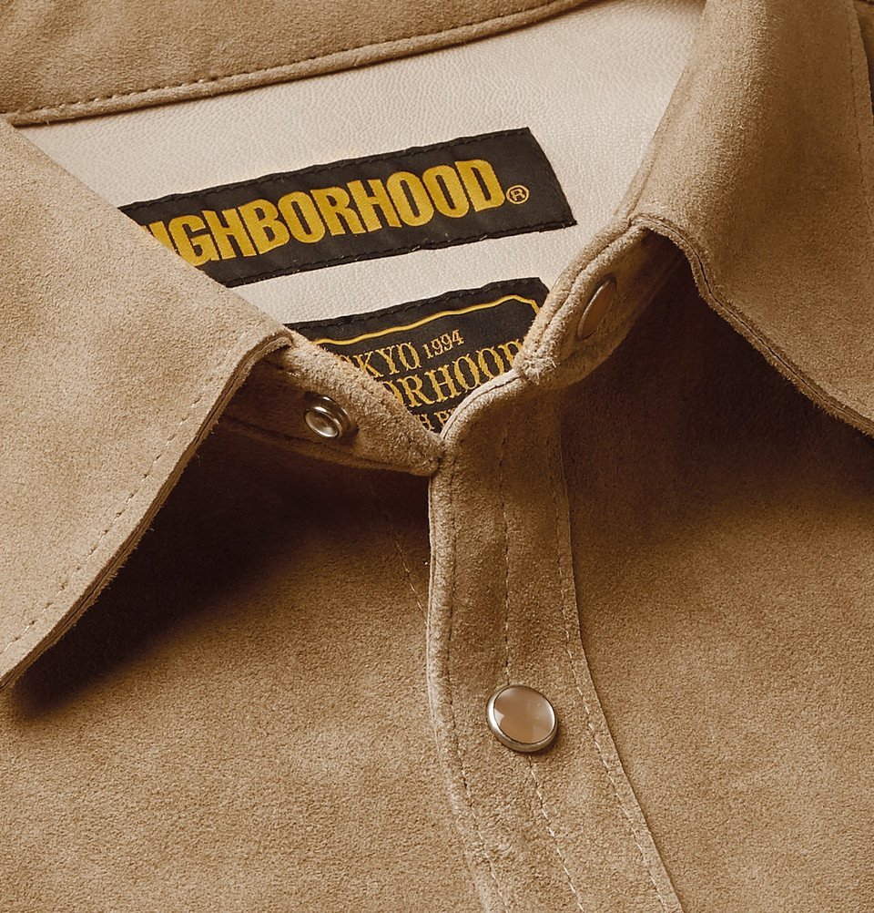 Neighborhood - Slim-Fit Suede Overshirt - Men - Beige Neighborhood