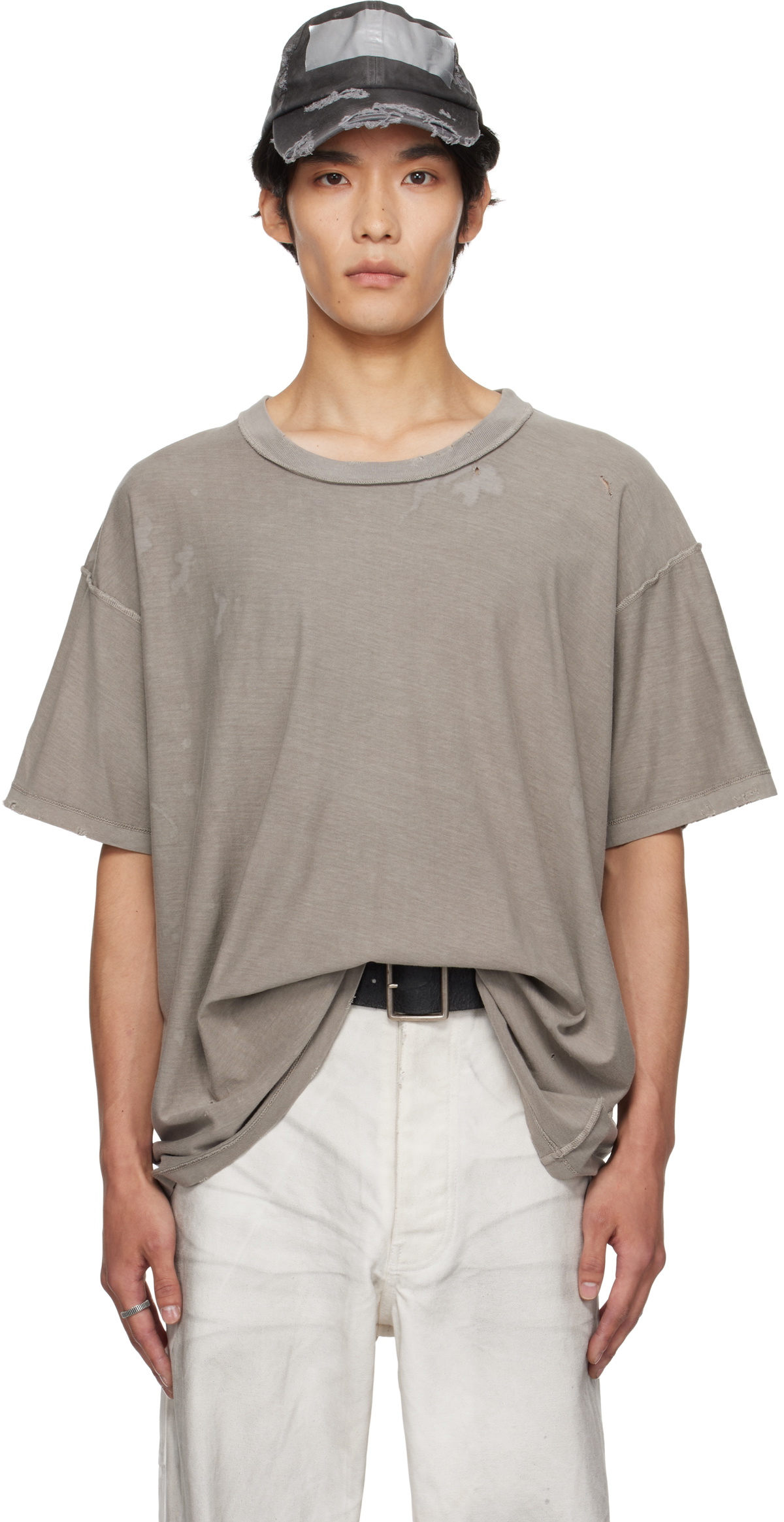 ALEXANDER DIGENOVA Black Crewneck 'Skins' T-shirt Alexander Digenova