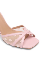 Malone Souliers Perla 70 Floral-mesh Heeled Sandals Pink
