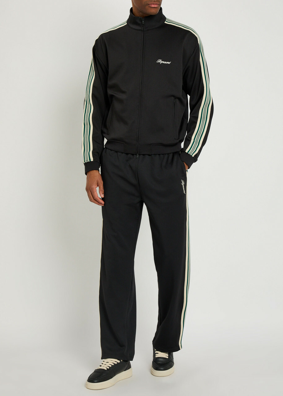 Represent Taped Logo-embroidered Jersey Track Jacket Black