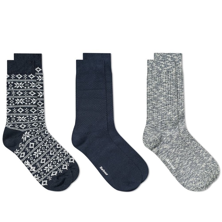 Photo: Barbour Chunky Sock Gift Set - 3 Pack