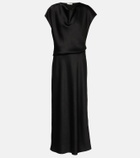 Vince Draped satin midi dress