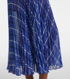 Self-Portrait Belted checked chiffon midi dress