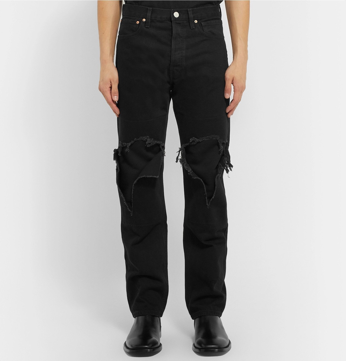 VETEMENTS Distressed Black Jeans - デニム/ジーンズ