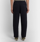 Pilgrim Surf Supply - Harry Pinstriped Brushed Wool-Blend Trousers - Blue