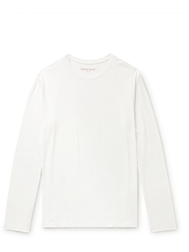 Photo: Derek Rose - Basel Stretch Micro Modal Jersey T-Shirt - White