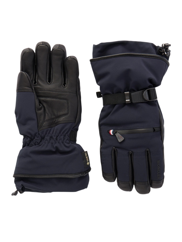 Photo: Moncler Grenoble - Leather-Trimmed Shell Ski Gloves - Blue