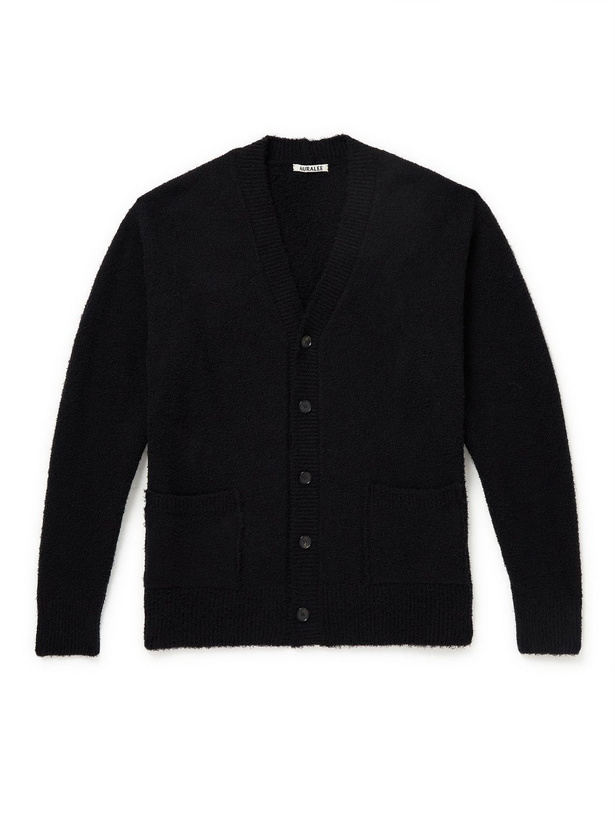 Photo: Auralee - Textured Cotton and Linen-Blend Cardigan - Black