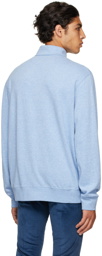 Polo Ralph Lauren Blue Logo Quarter-Zip Sweater