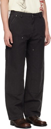 Represent Black Heaton Workwear Trousers