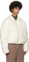 Entire Studios White Pillow Down Bomber Jacket