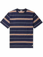 Armor Lux - Logo-Appliquéd Striped Cotton-Jersey T-Shirt - Blue