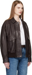 Weekend Max Mara Brown Gigante Leather Jacket