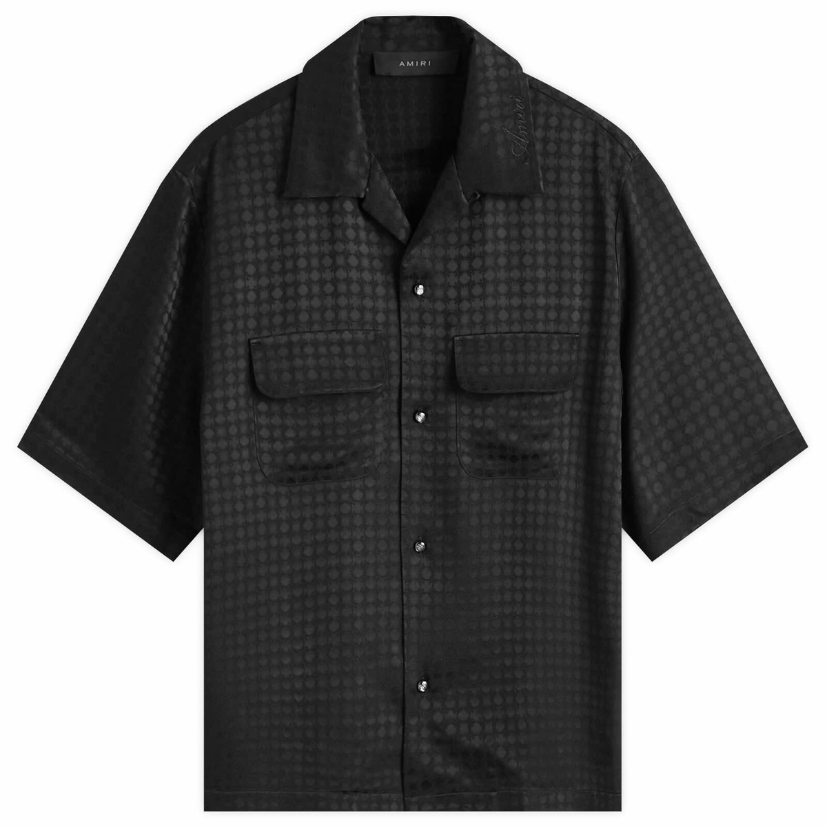 AMIRI Men's MA Quad Jacquard Camp Shirt in Black Amiri