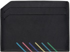 PS by Paul Smith Black Leather Sports Stripe Card Holder