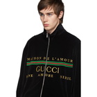 Gucci Black Chenille Zip-Up Sweater