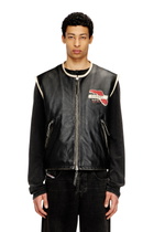 Diesel Leather vest with embroidered patches - Vests Mens in Black