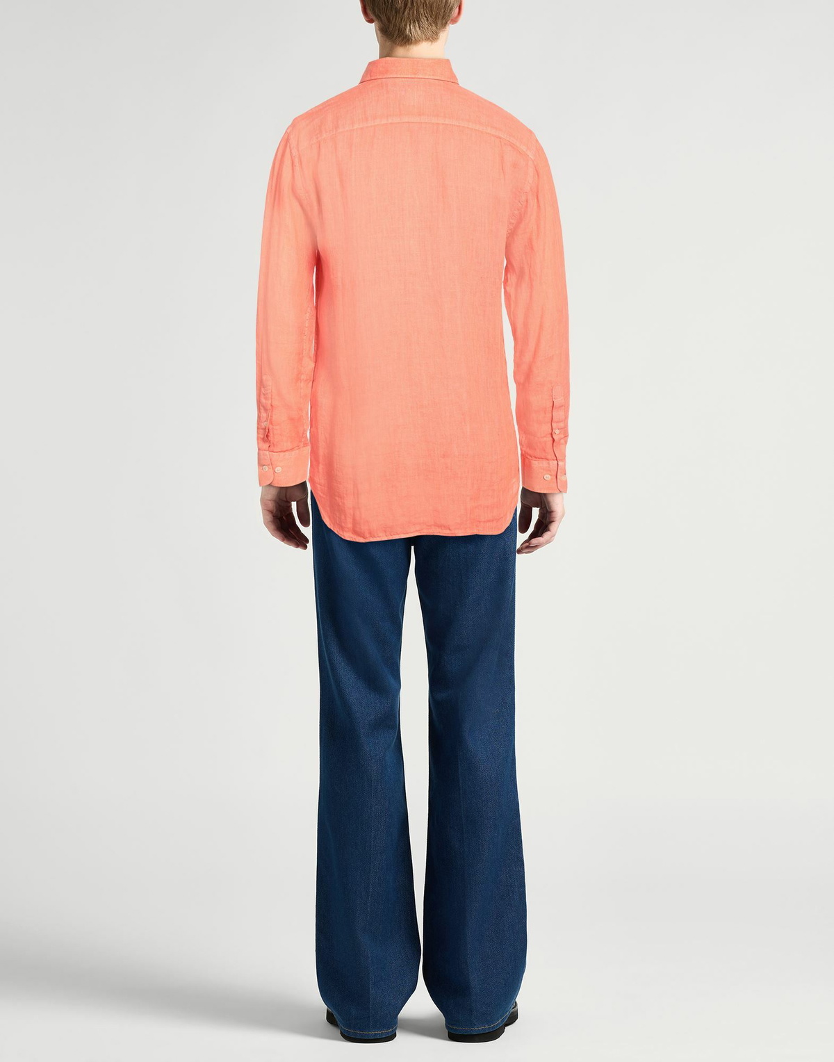120% Lino Mens Shirt in Orange