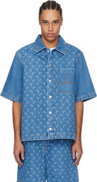 Marine Serre Blue Moon Laser Workwear Denim Shirt