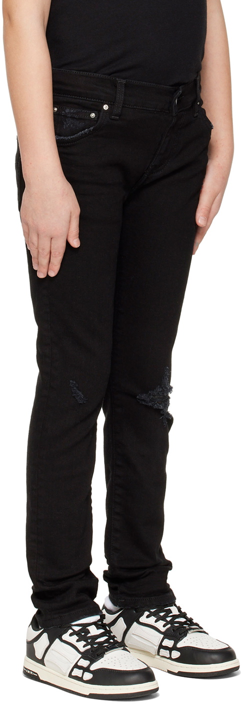 AMIRI Kids Black Broken Jeans