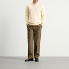 Percival Men's Grounds Herringbone Wool Relaxed Trousers in Oak