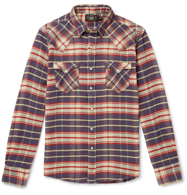 Photo: RRL - Checked Cotton-Flannel Shirt - Multi