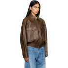 Staud Brown Eugene Leather Jacket
