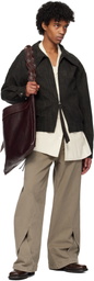 NULLUS Brown Intertwined Structure Jeans