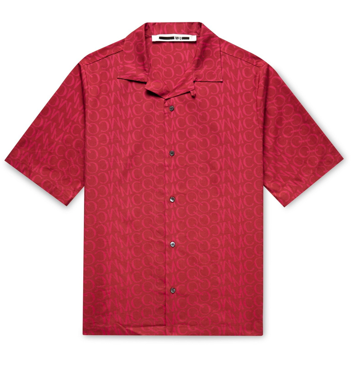 Louis Vuitton Red Logo Print Cotton Button Front Half Sleeve Shirt