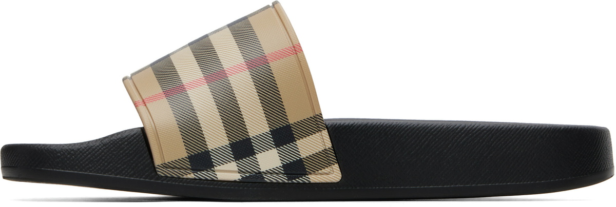 Burberry Beige Check Slides