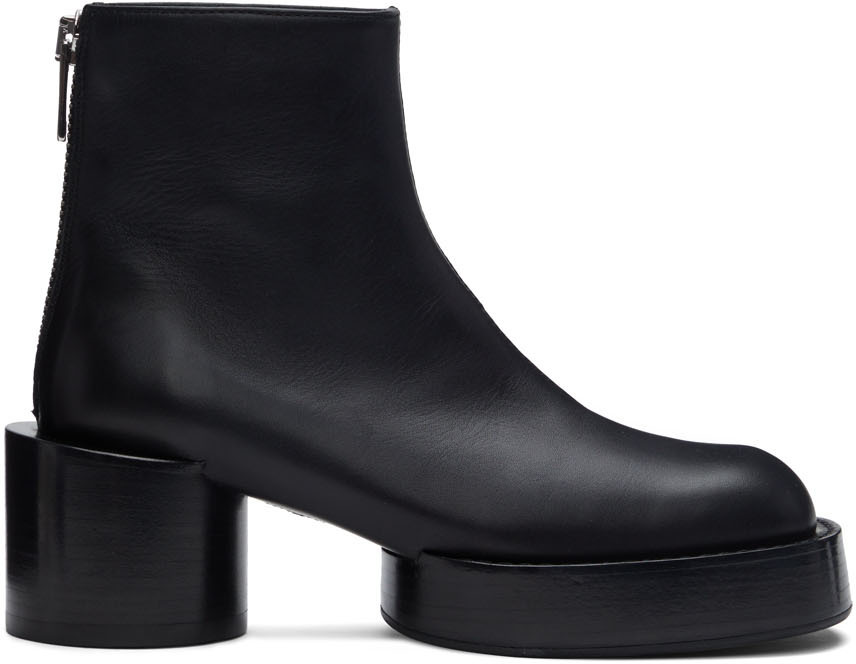 MM6 Maison Margiela Black Leather Boots MM6 Maison Margiela
