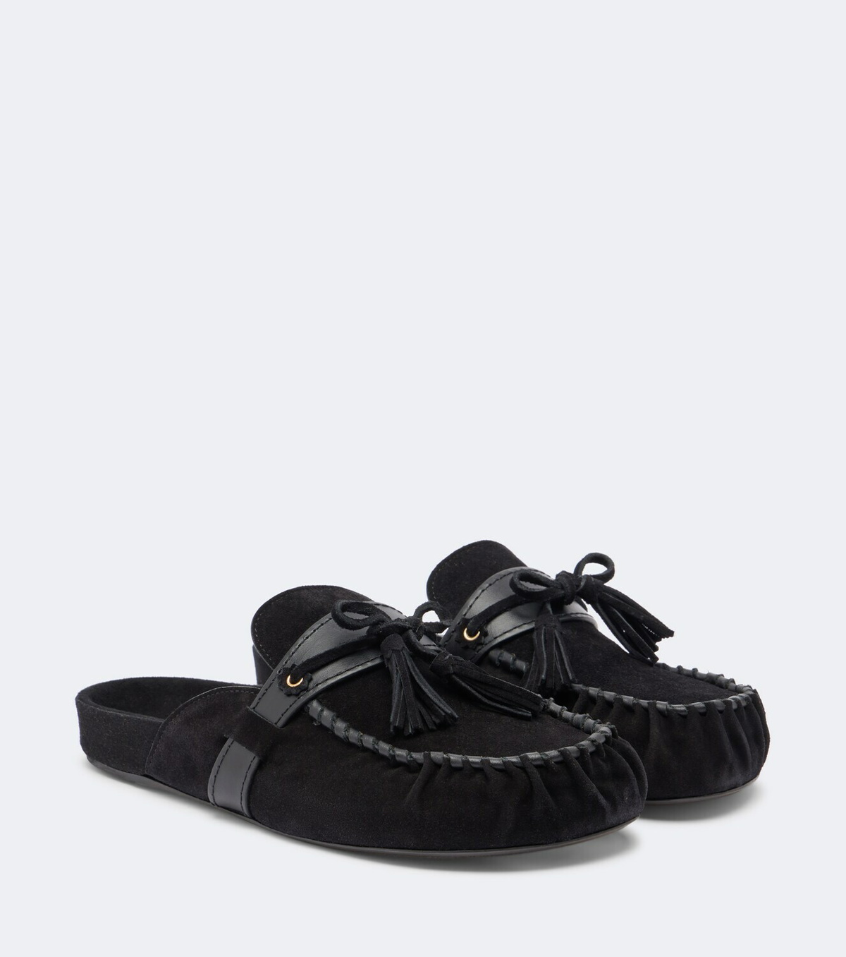Isabel Marant Malvin leather-trimmed suede mules