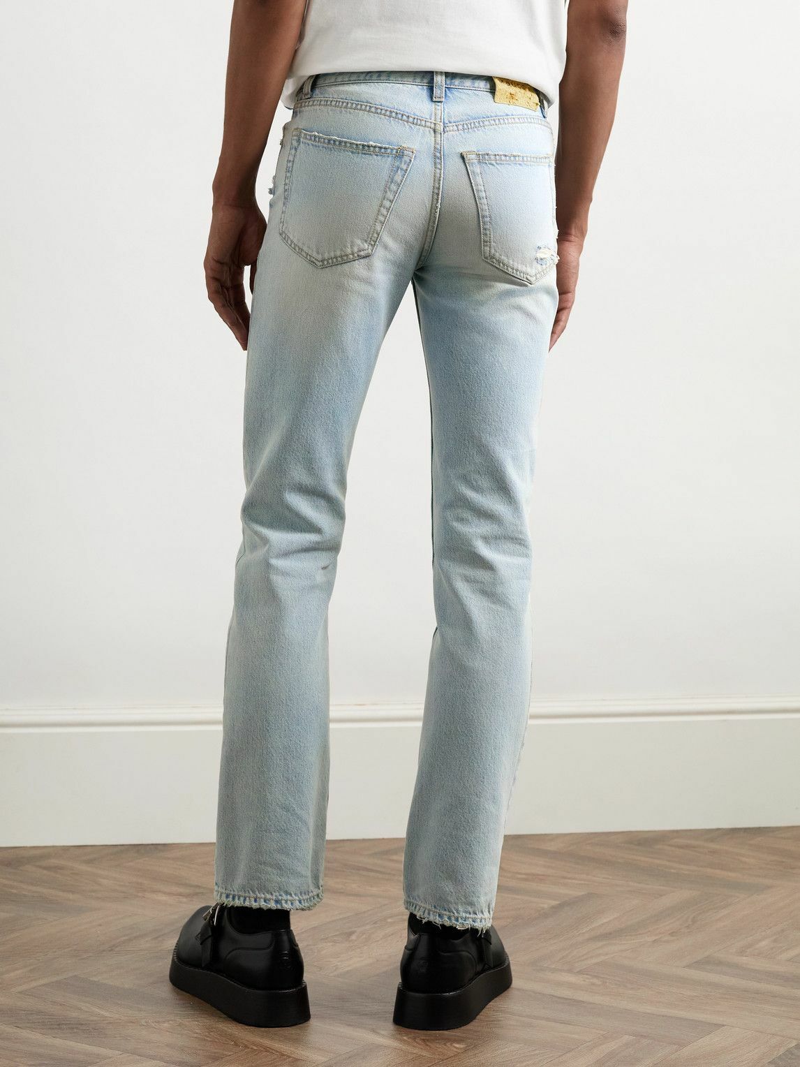 McQueen - Slim-Fit Distressed Jeans - Blue