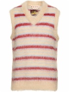 MARNI - Striped Mohair Blend Knit V-neck Vest