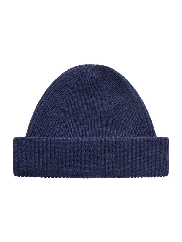 Photo: John Smedley - Sunday Ribbed Cashmere and Wool-Blend Beanie