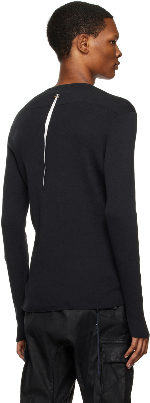 Label Under Construction Black Ribbed Sweater