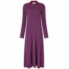 Maison Kitsuné Women's Tonal Fox Head Patch Fine Rib Dress in Multicolour Stripe