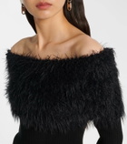 Jean Paul Gaultier Ribbed-knit faux fur-trimmed top