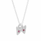 The Ouze Women's Twin Hearts Necklace in Ruby
