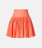 Alaïa Gathered cotton and linen miniskirt
