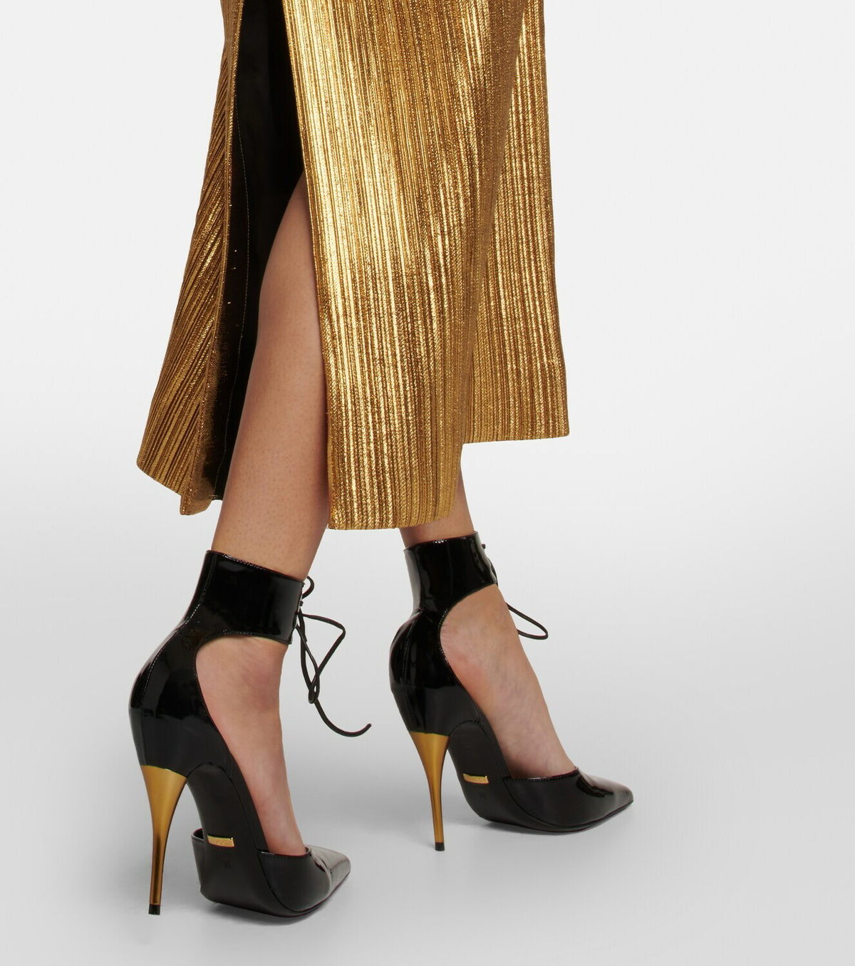 Gucci - Belted cady lam midi dress Gucci Gucci - Belted cady lam midi dress Gucci