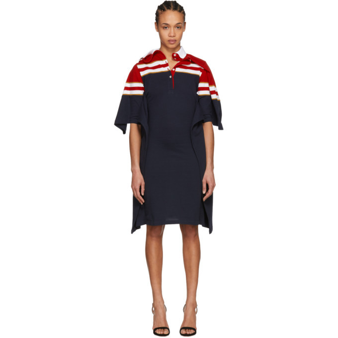 Y/Project Red and Navy Striped Polo Dress Y/Project