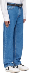 Marine Serre Blue Moon Laser Denim Loose Jeans